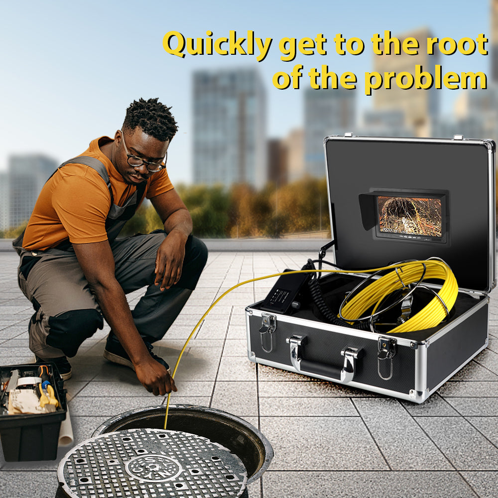 7-inch 1080P HD Pipe Inspection Industrial Endoscope Camera with 30m Cable, EU Plug 7-inch 1080P HD Pipe Inspection Industrial Endoscope Camera with 30m Cable, EU Plug